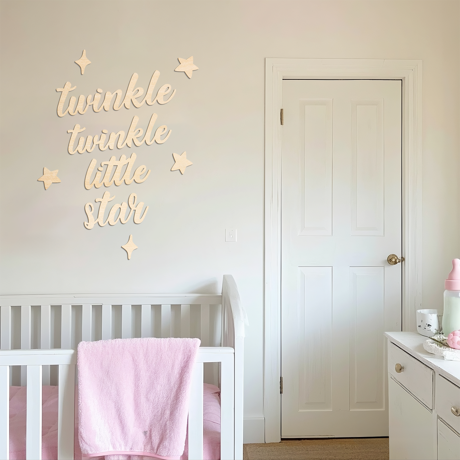 Baby Nursery Design - Twinkle Twinkle Little Star Wooden Sign