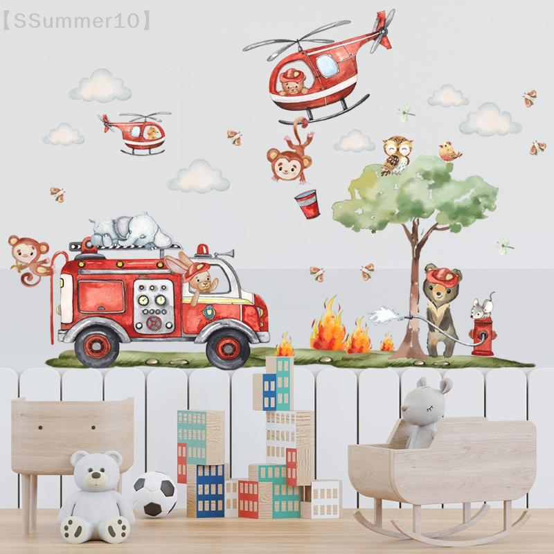 Baby Nursery Design - 【SSummer10】Cartoon Animal Fire Fighting Truck Children