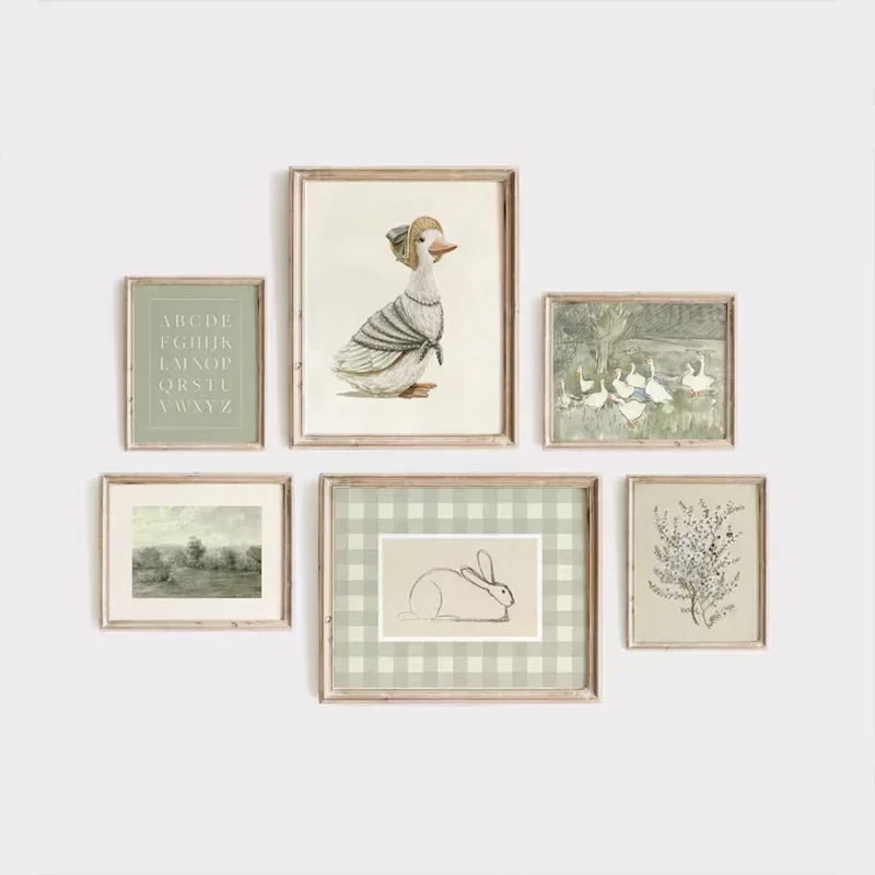 Baby Nursery Wall - Green Bohemian Nursery Gallery Wall Poster