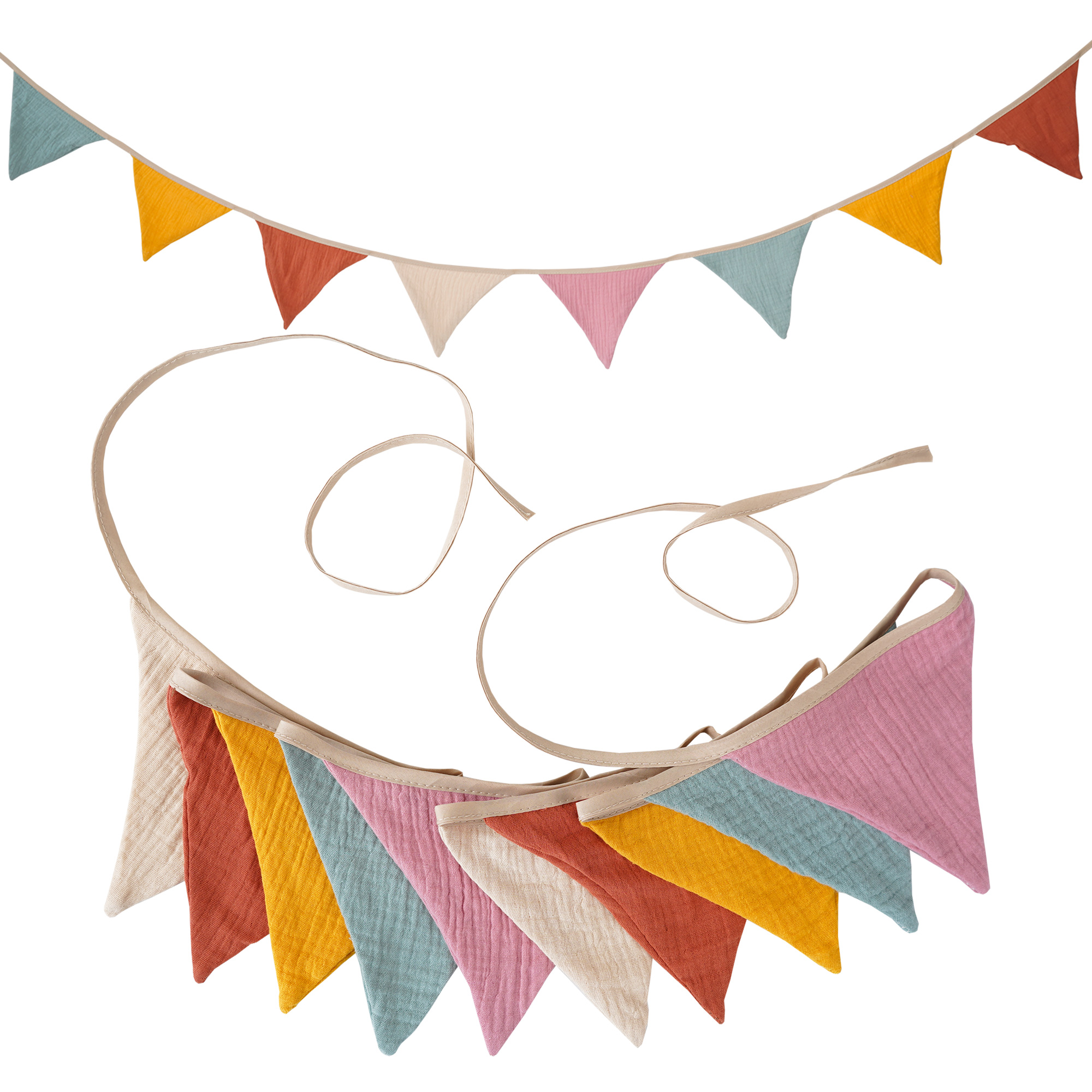 Baby Nursery Bunting - 2.6M Nursery Fabric Bunting 10 Triangle