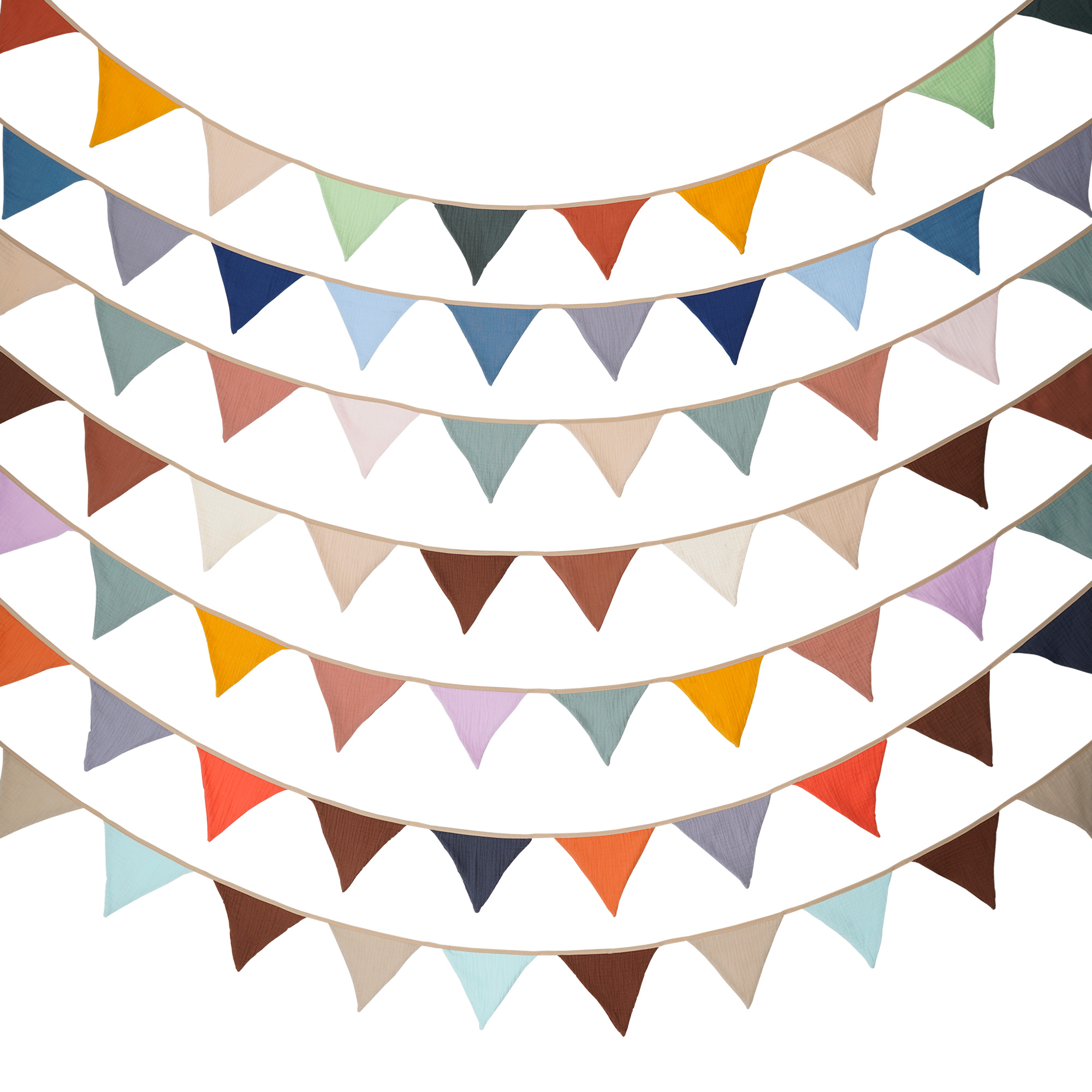 Baby Nursery Bunting - 1pc 2.6m/102.36inches Nursery Fabric Bunting 10