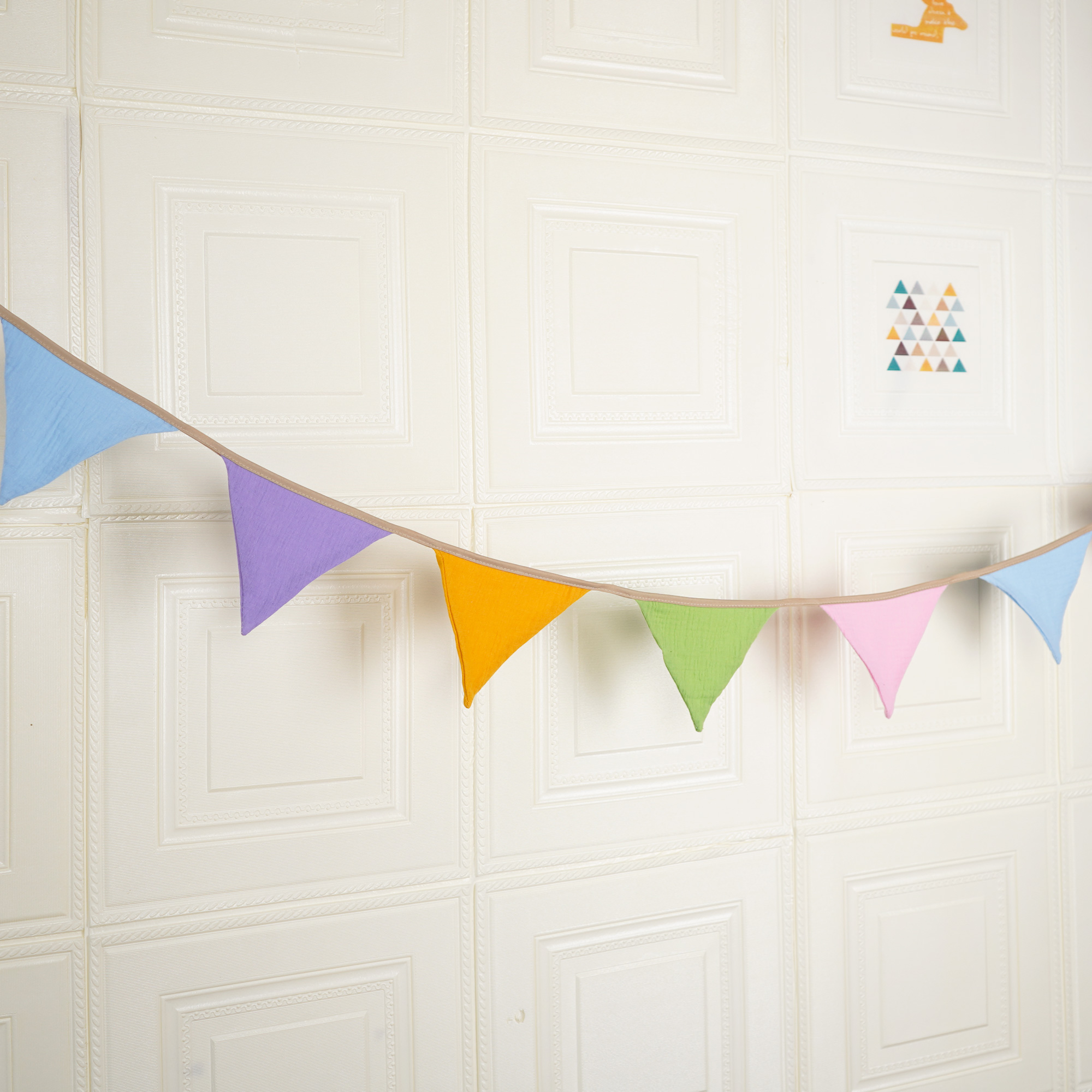Baby Nursery Bunting - 2.6M Nursery Solid Candy Fabric Bunting