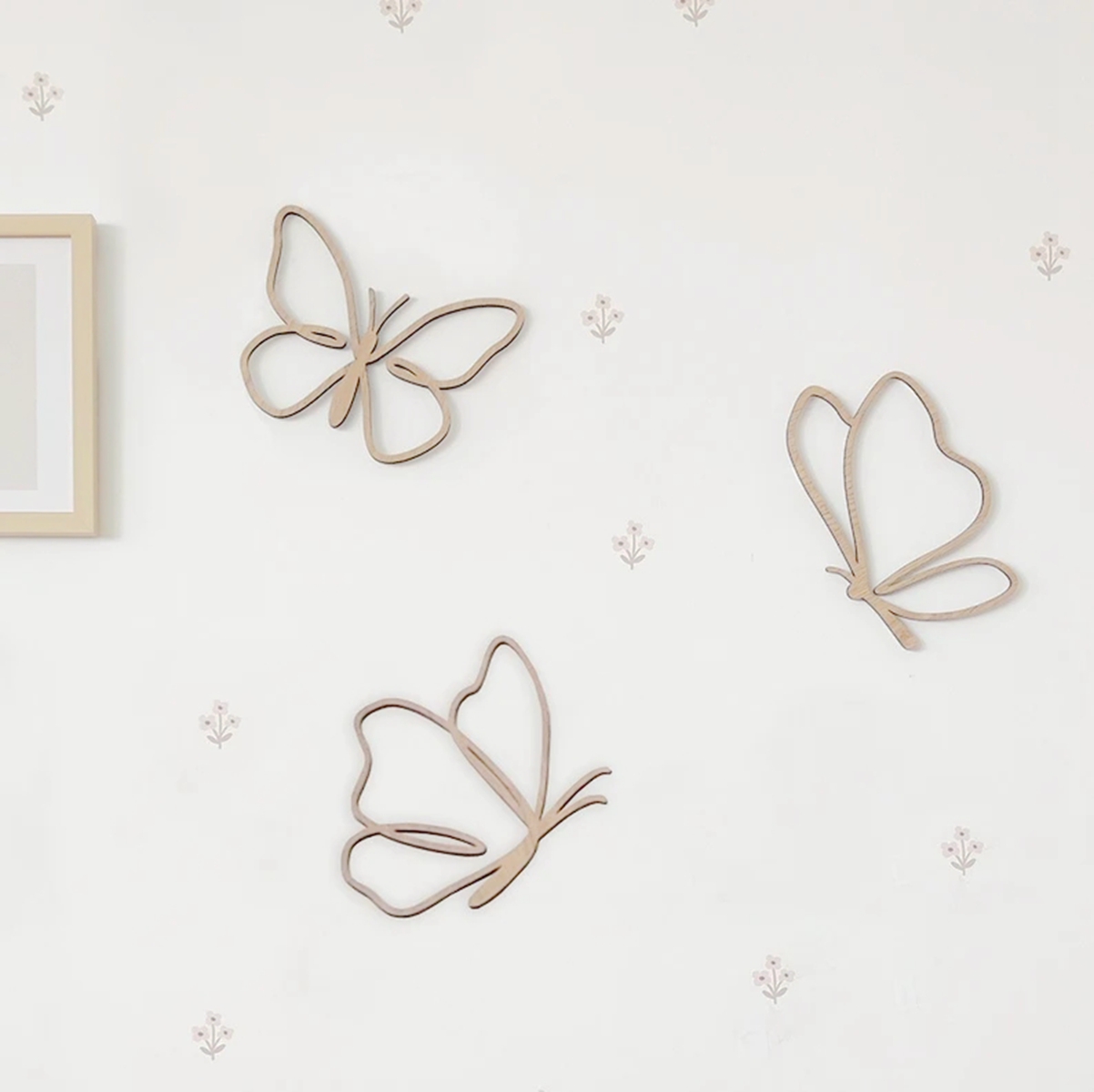 Baby Nursery Design - wooden butterflies sign, Wooden Wall decor