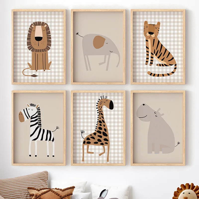 Baby Nursery Jungle - Lion Tiger Elephant Giraffe Jungle Animal