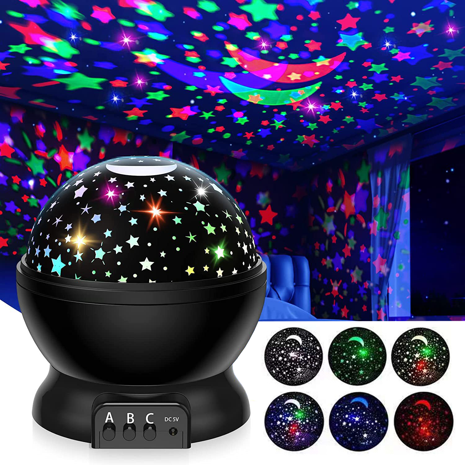Baby Nursery Table Lamp - Night Lamp Projector Starry Sky Night