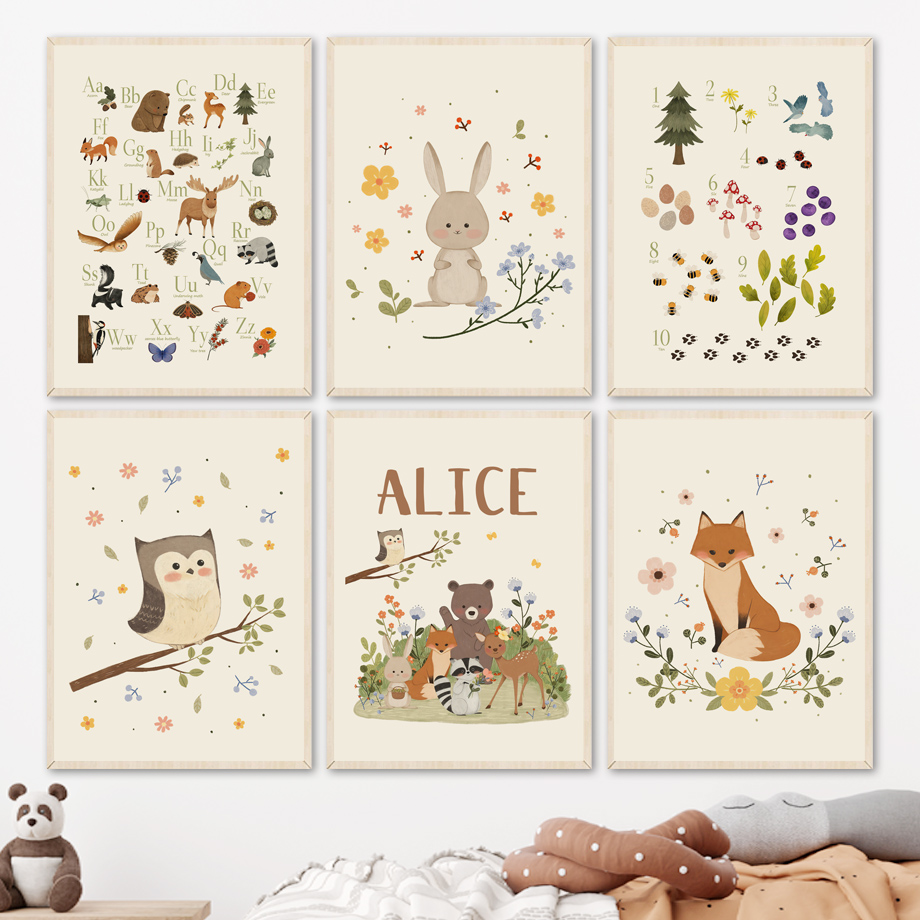 Baby Nursery Design - 1pc frameless Cute Rabbit Fox Owl