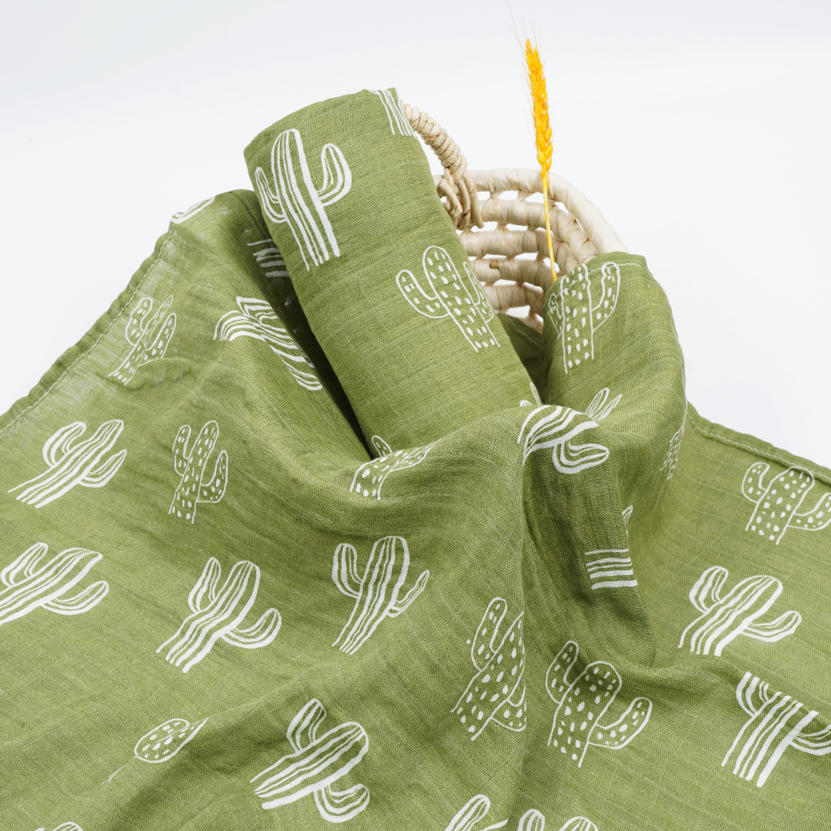 Swaddle Blanket Muslin - 120x110cm 2 Layers Baby Muslin Swaddle