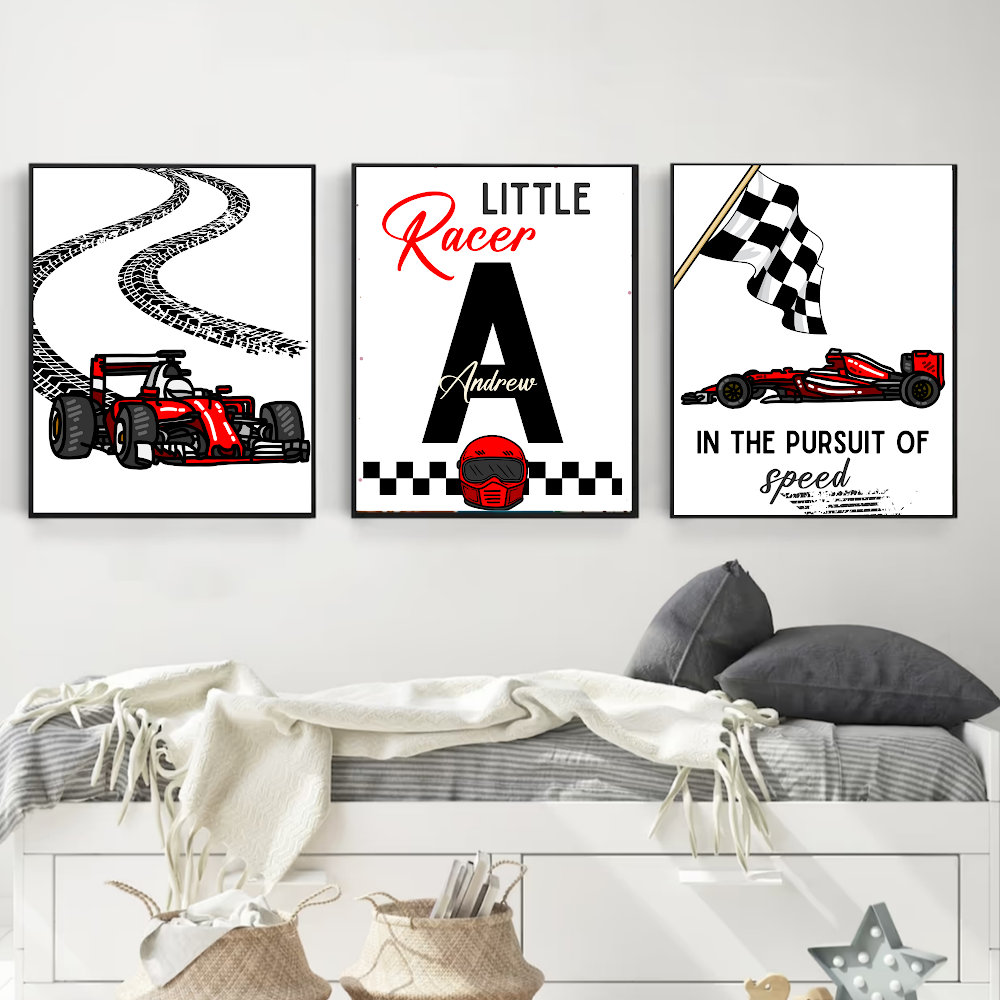 Custom Name Racing Car Nursery - Baby Nursery Wall ulasan dan harga
