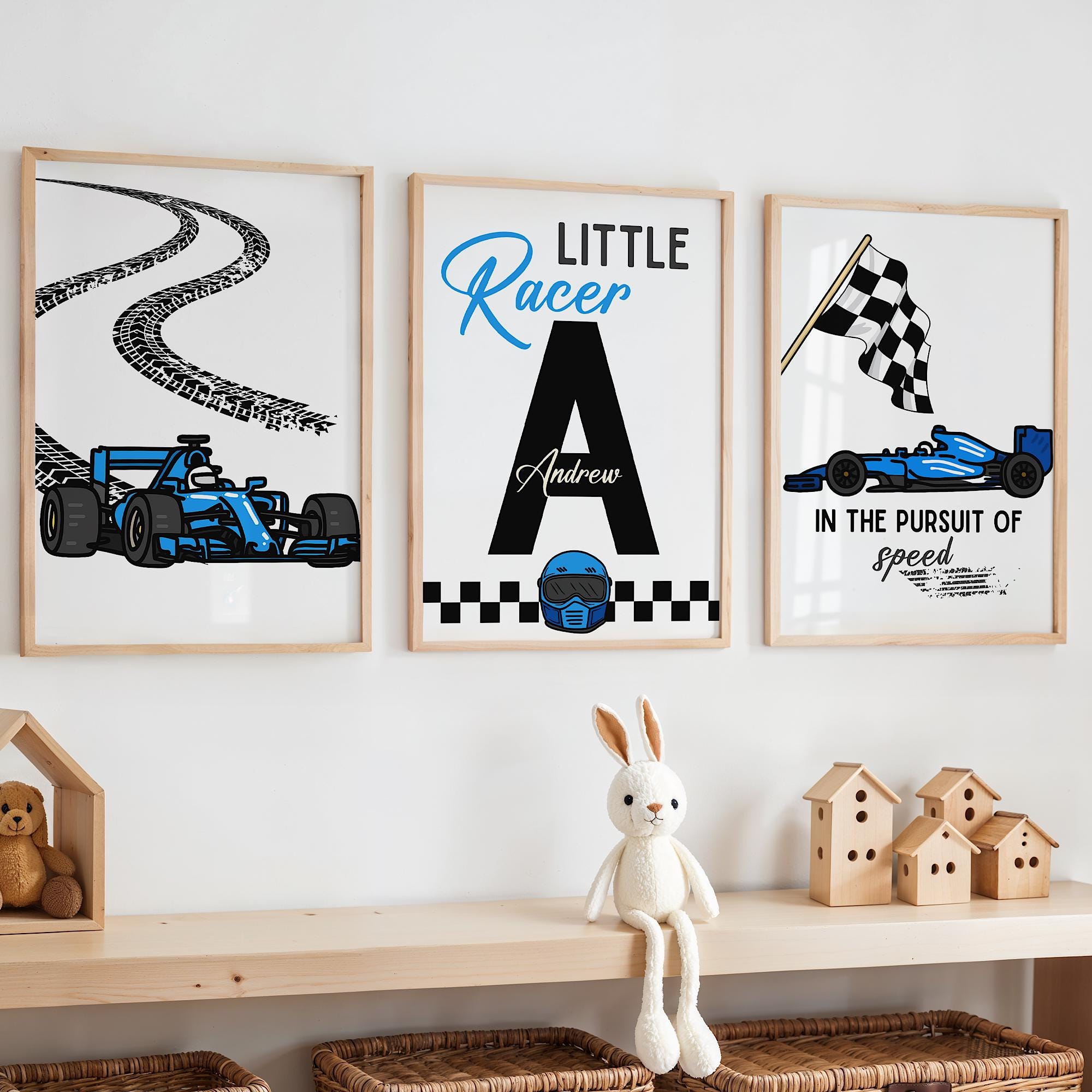 Custom Name Racing Car Nursery - Baby Nursery Wall ulasan dan harga