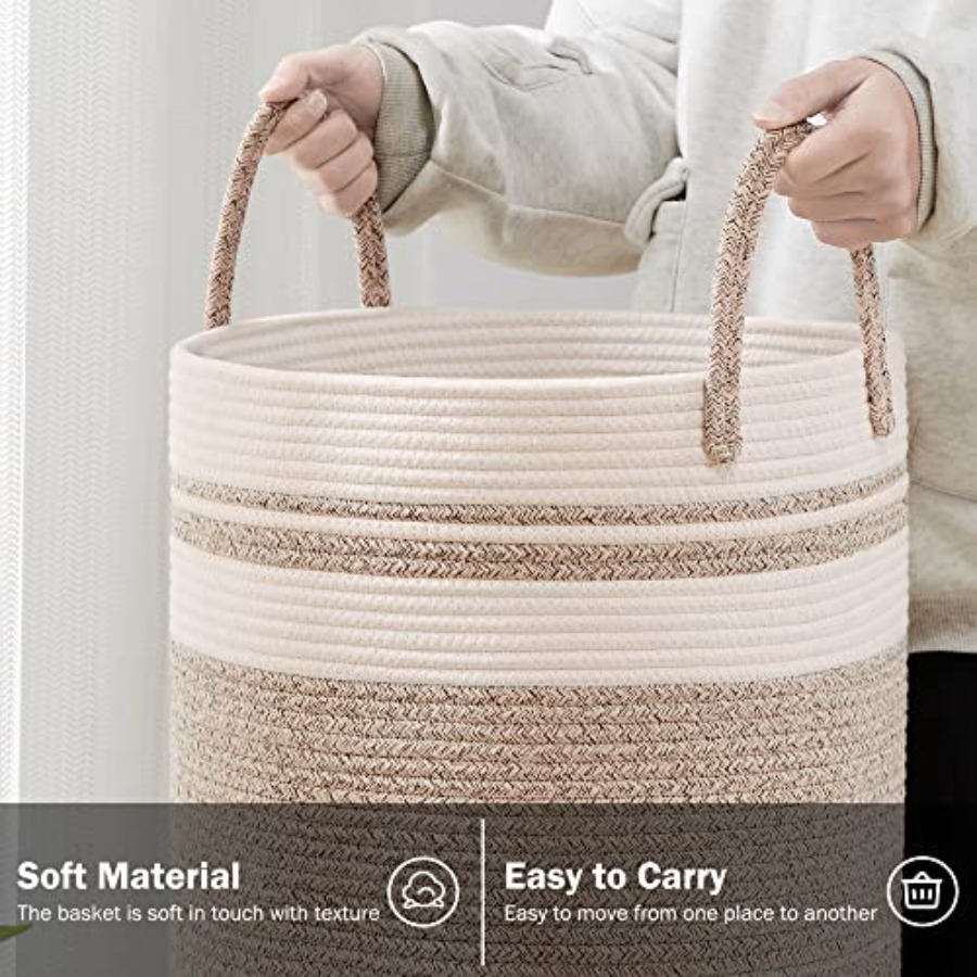 Woven Rope Laundry Hamper Bask - Baby Nursery Laundry Basket ulasan dan harga