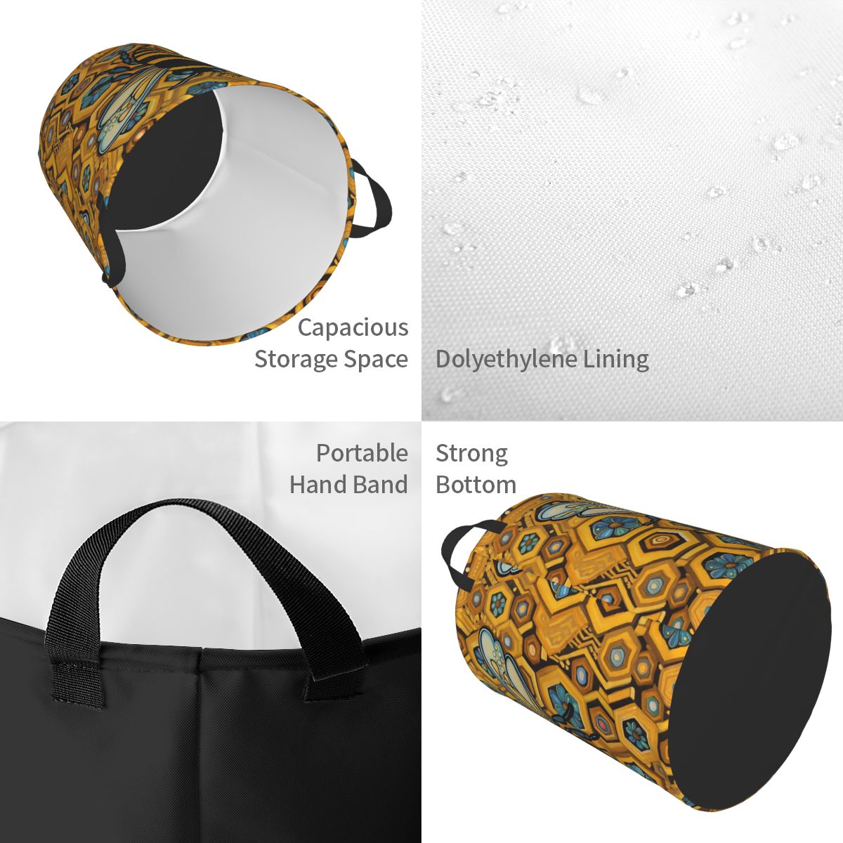 Bee And Honeycomb Print Laundr - Baby Nursery Laundry Basket ulasan dan harga