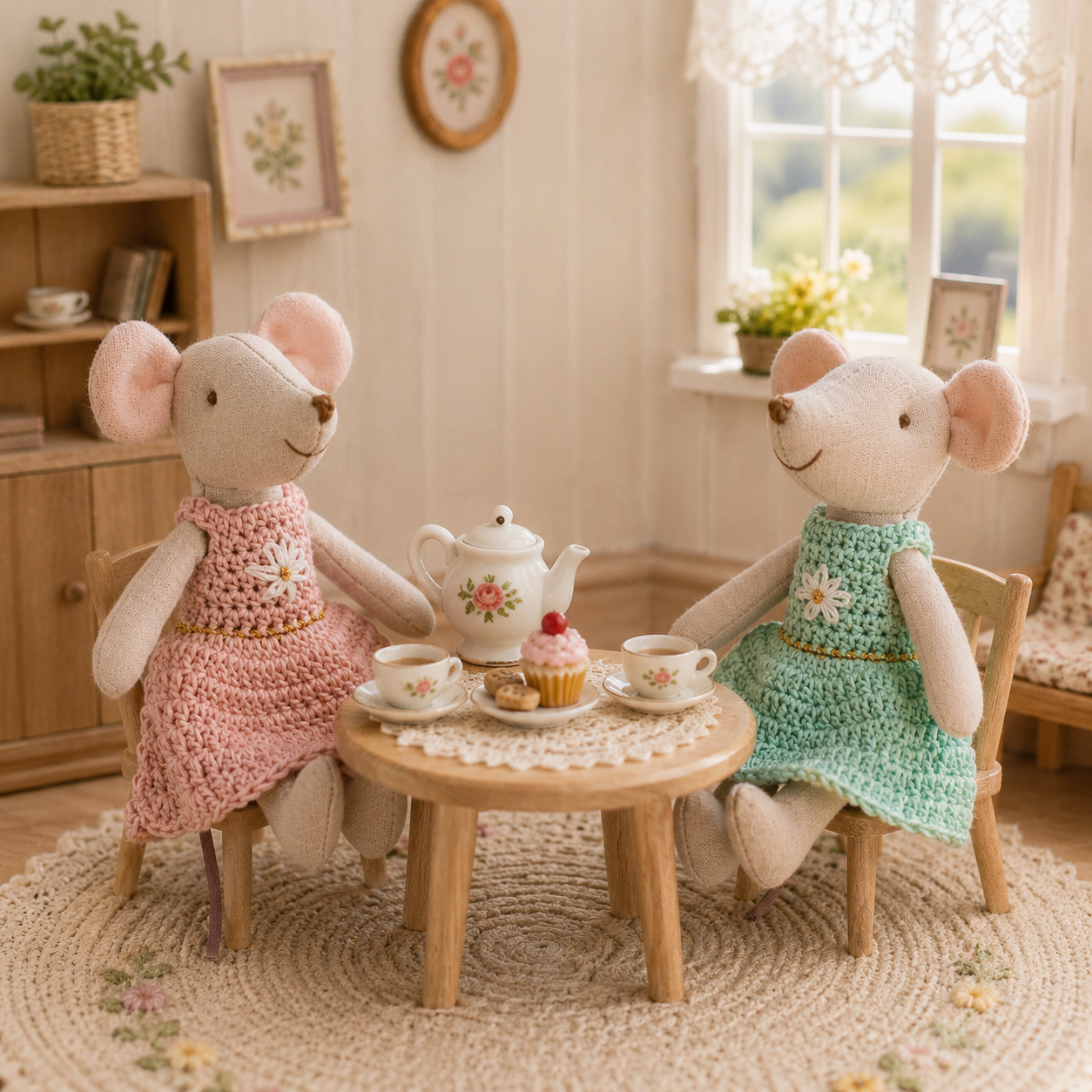 Handmade Crochet Mouse Doll, C - Baby Nursery Uniform ulasan dan harga