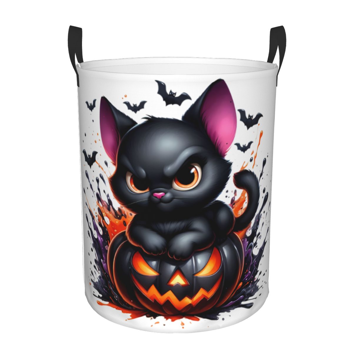 Halloween Black Cat Pumpkins L - Baby Nursery Laundry Basket ulasan dan harga