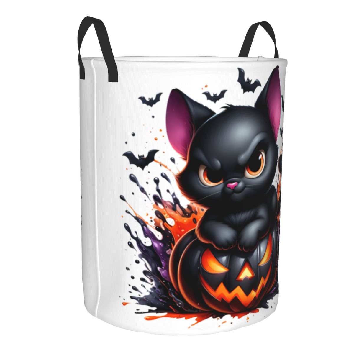 Halloween Black Cat Pumpkins L - Baby Nursery Laundry Basket ulasan dan harga