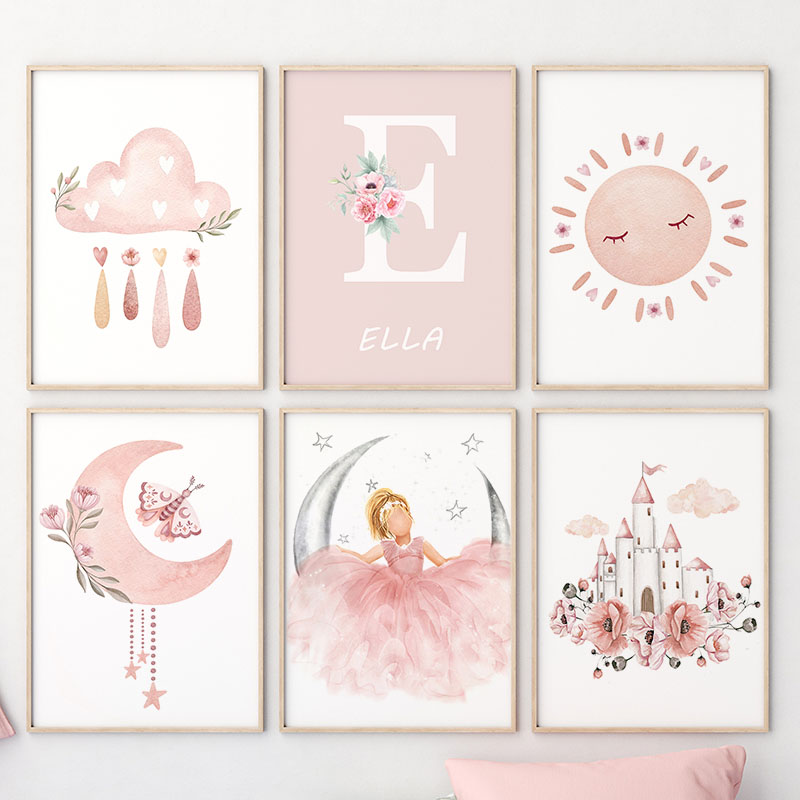 Pink Angel Girl Sun Moon Cloud - Baby Nursery Design ulasan dan harga