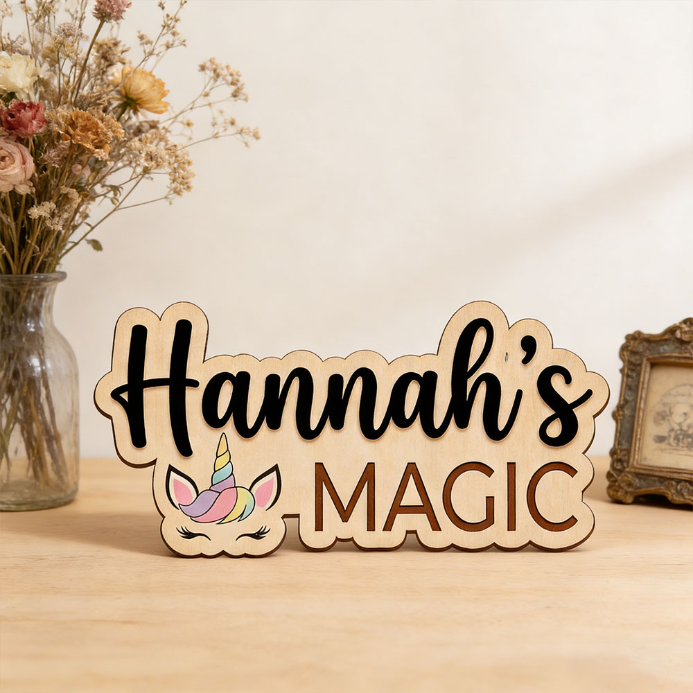 Custom Unicorn Magic Name Door - Baby Nursery Themes Girl ulasan dan harga