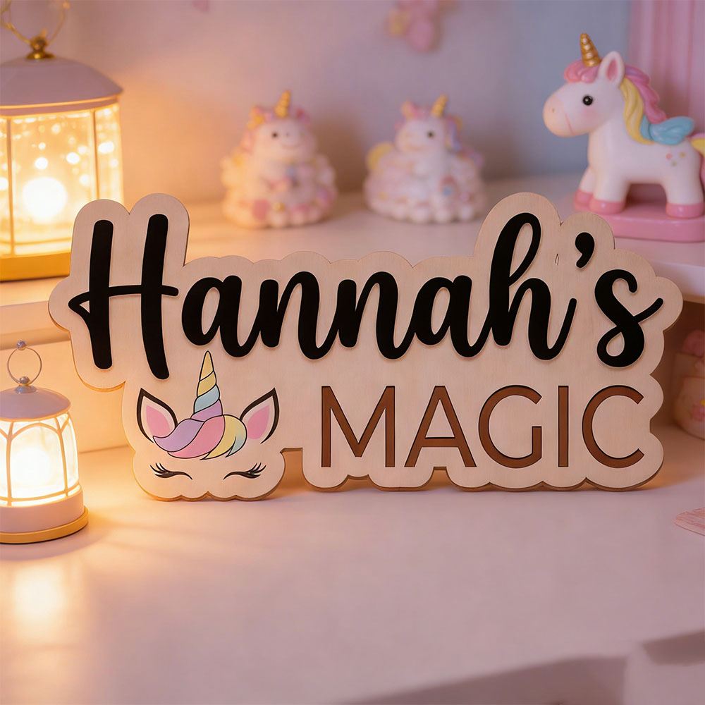 Custom Unicorn Magic Name Door - Baby Nursery Themes Girl ulasan dan harga