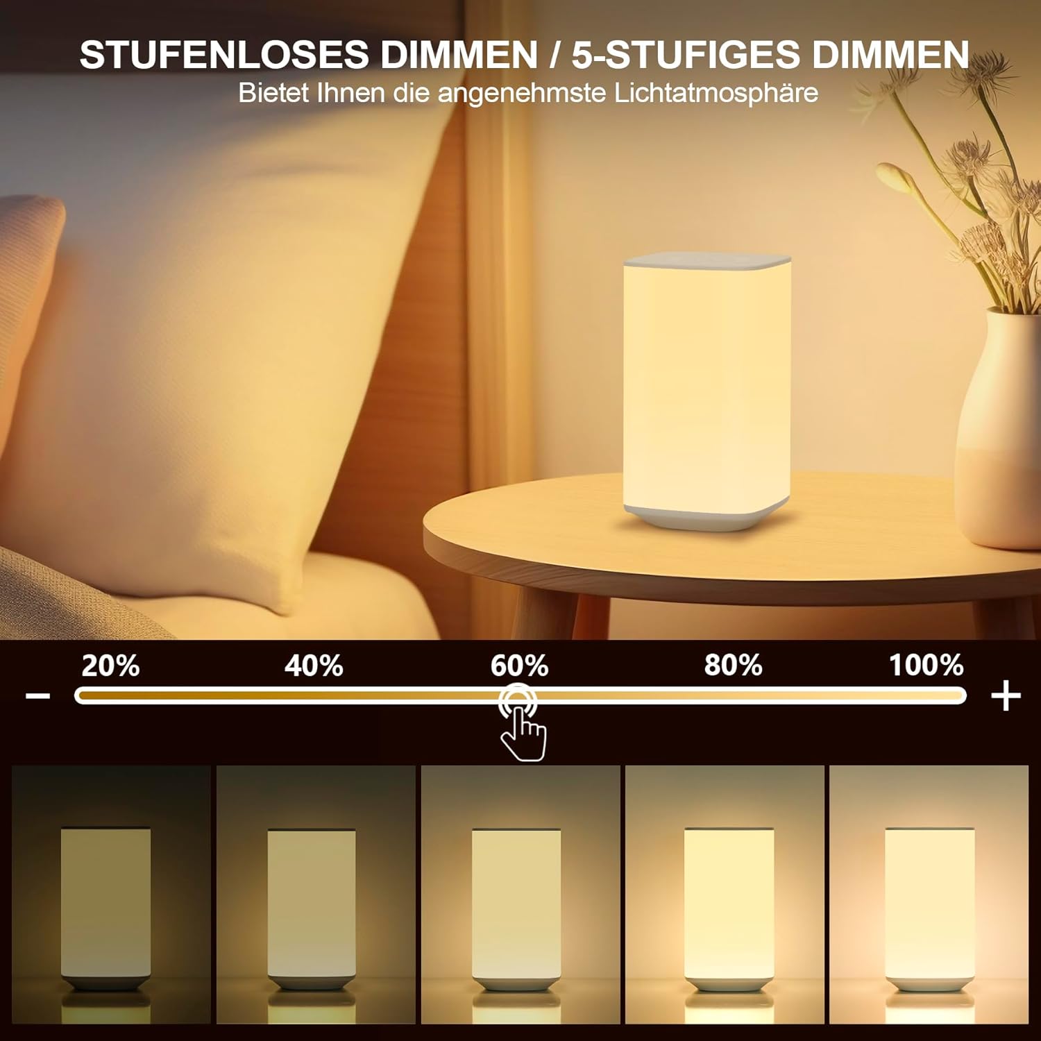 Dimmable Touch Lamp for Bedroo - Baby Nursery Table Lamp ulasan dan harga