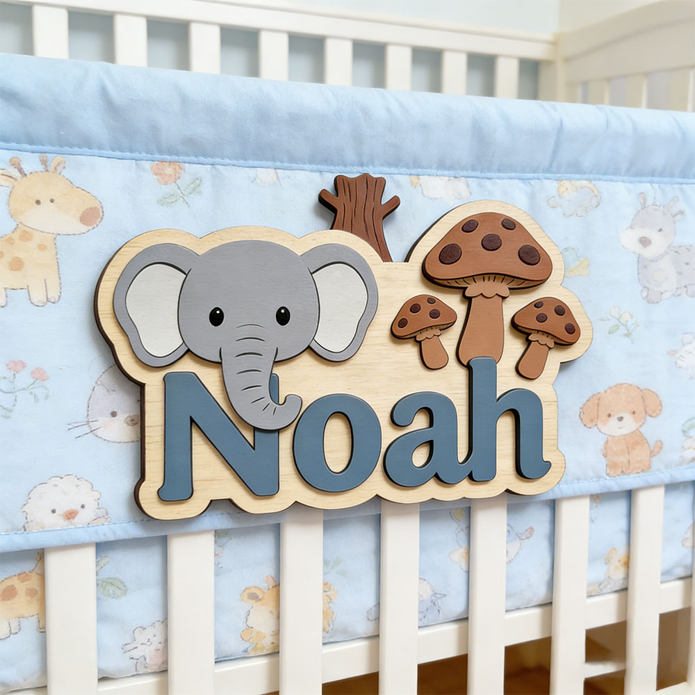 Customizable Cartoon Elephant  - Baby Nursery Themes Girl ulasan dan harga