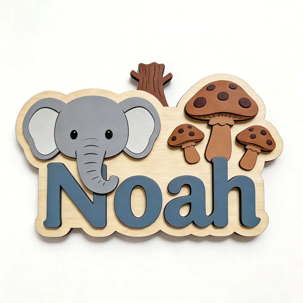 Customizable Cartoon Elephant  - Baby Nursery Themes Girl ulasan dan harga