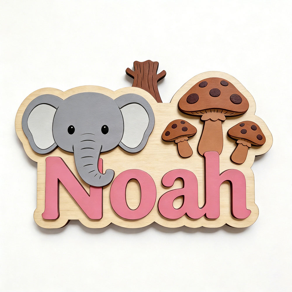 Customizable Cartoon Elephant  - Baby Nursery Themes Girl ulasan dan harga
