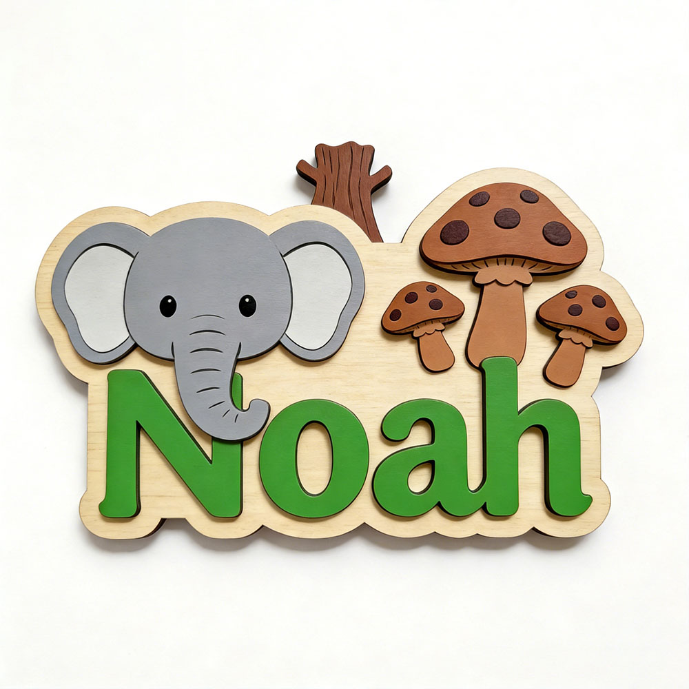 Customizable Cartoon Elephant  - Baby Nursery Themes Girl ulasan dan harga