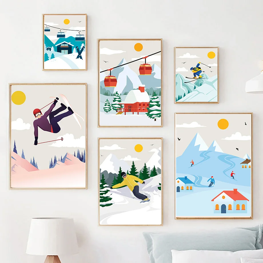 Minimalist Snow Mountain Canva - Baby Nursery Themes Girl ulasan dan harga