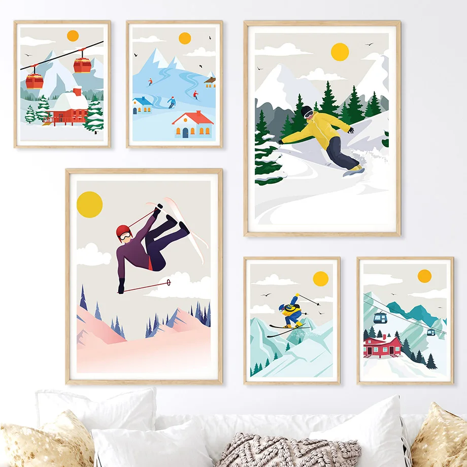 Minimalist Snow Mountain Canva - Baby Nursery Themes Girl ulasan dan harga
