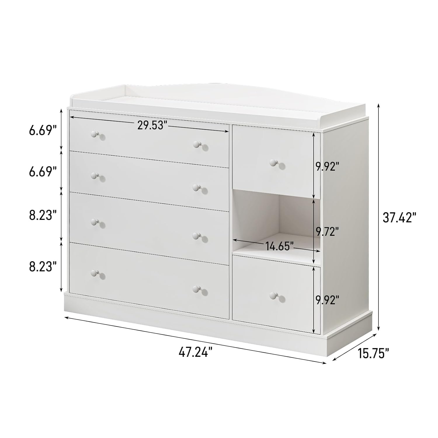 Kids Dresser Cabinet with Shel - Baby Nursery Dresser Changing Table ulasan dan harga