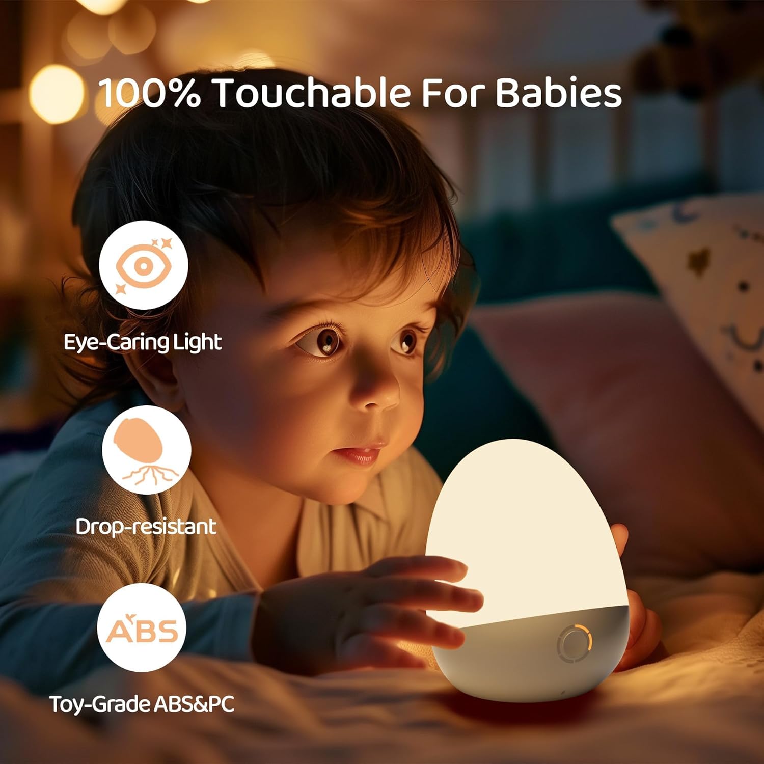Touch Egg Night Light for Baby - Baby Nursery Egg Light ulasan dan harga