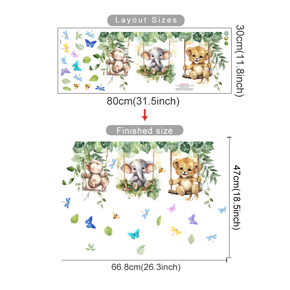 Cartoon Jungle Animals Theme W - Baby Nursery Themes Girl ulasan dan harga