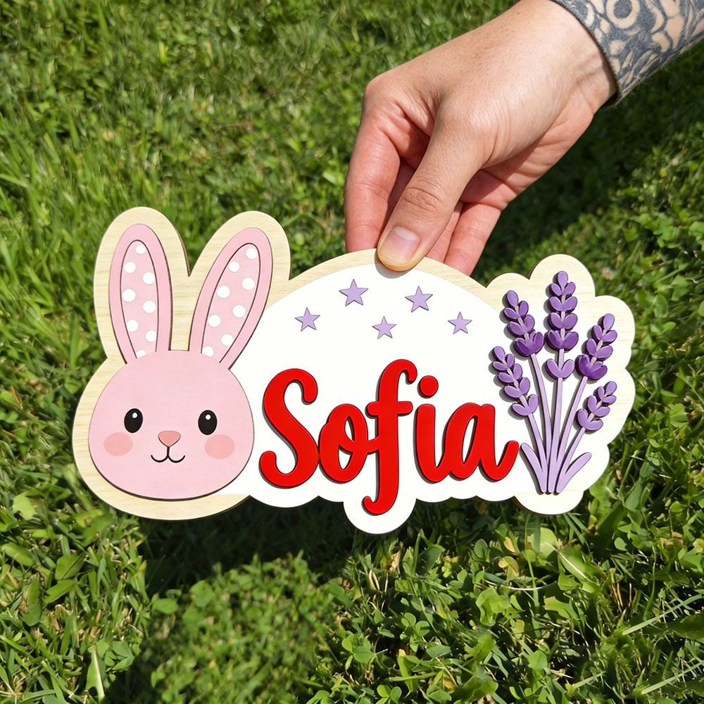 25cm Personalized Pastel Bunny - Baby Nursery Themes Girl ulasan dan harga