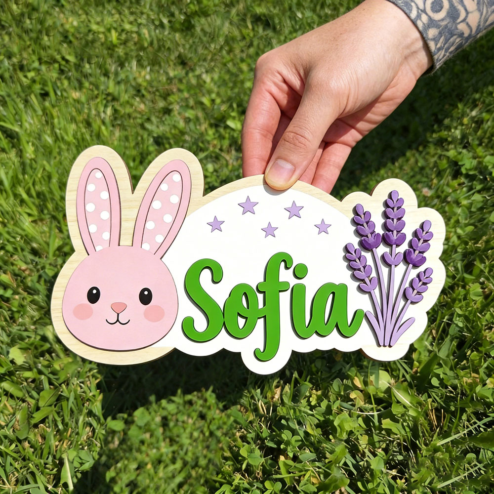 25cm Personalized Pastel Bunny - Baby Nursery Themes Girl ulasan dan harga
