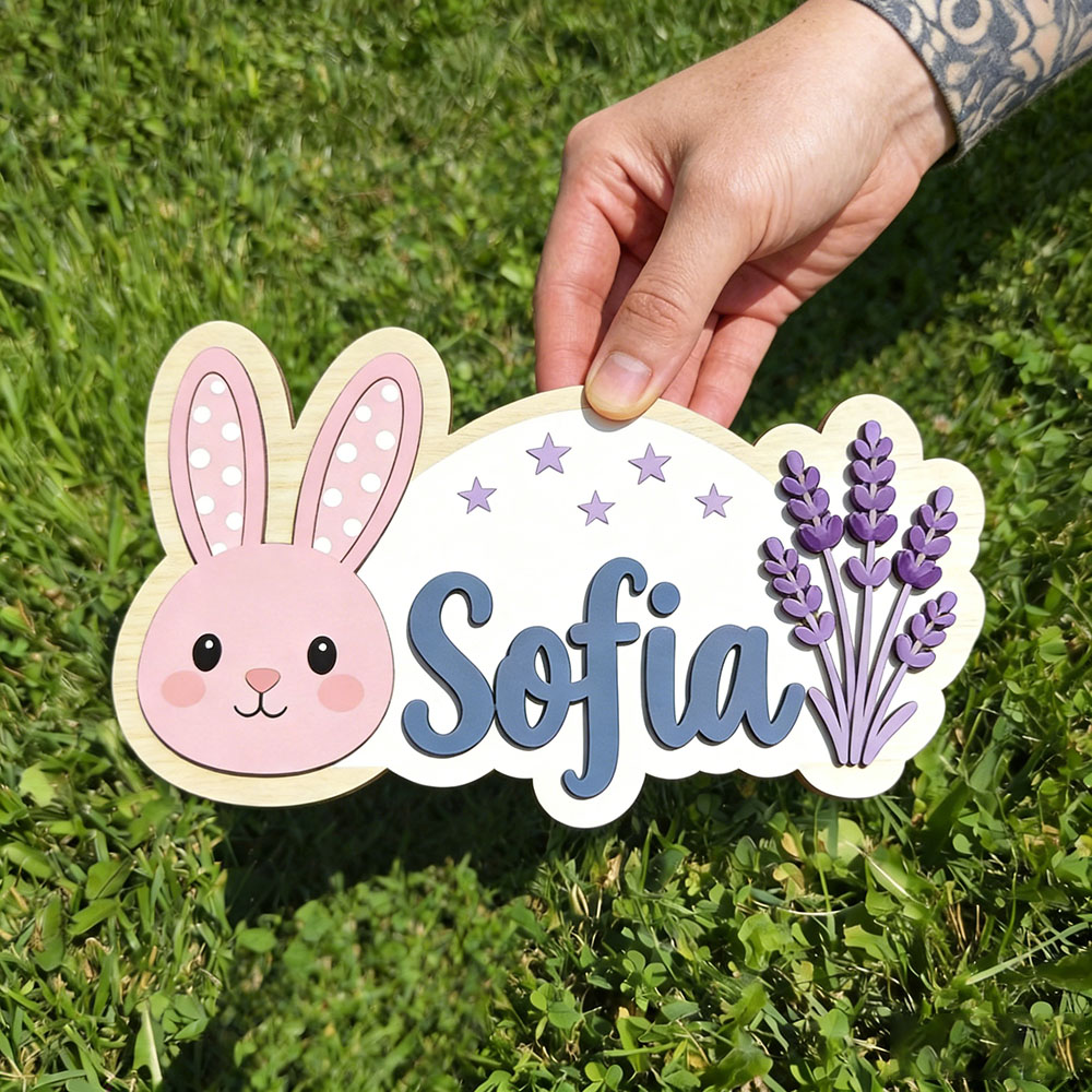25cm Personalized Pastel Bunny - Baby Nursery Themes Girl ulasan dan harga