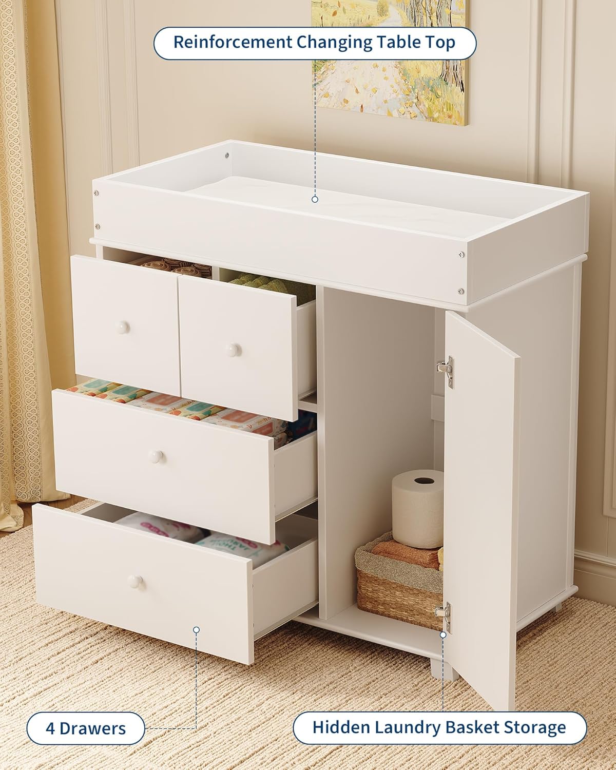 Changing Table Dresser Nursery - Baby Nursery Dresser Changing Table ulasan dan harga