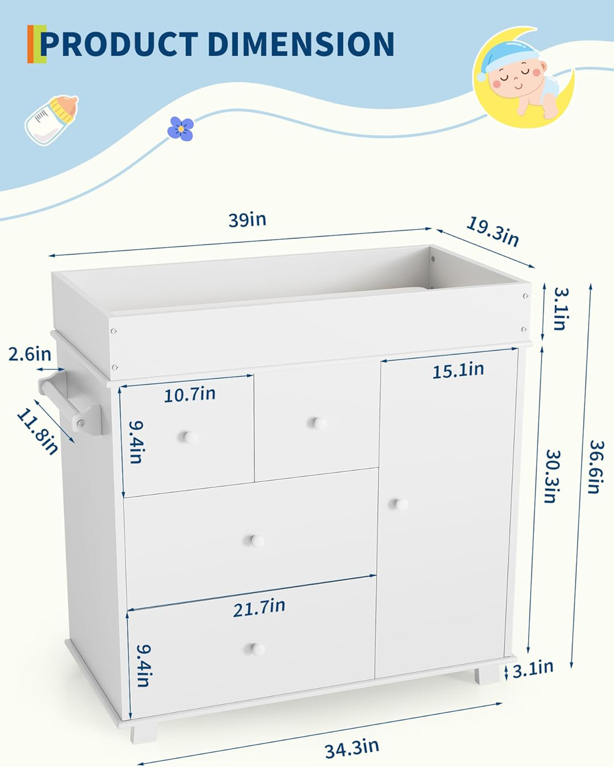 Changing Table Dresser Nursery - Baby Nursery Dresser Changing Table ulasan dan harga