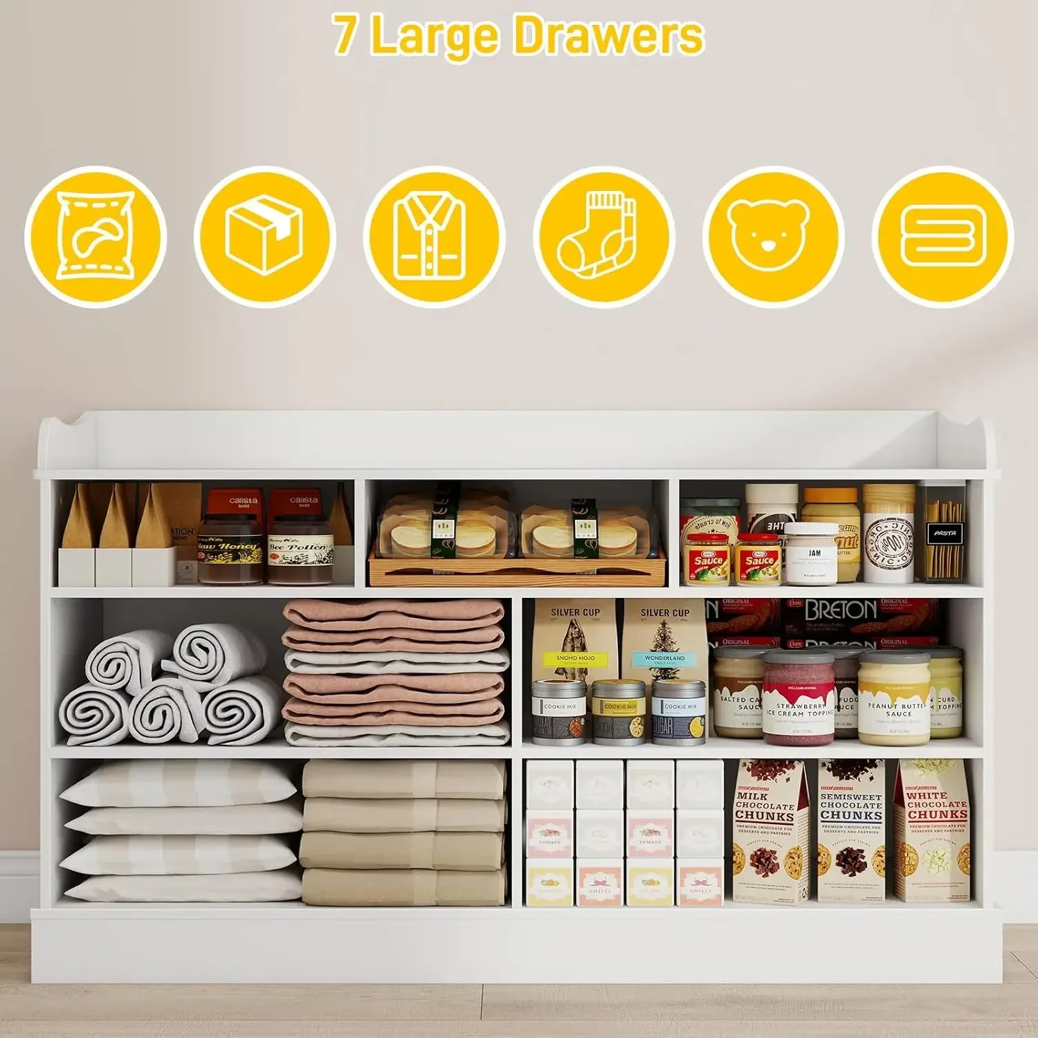 Kids Dresser Cabinet with 7 Dr - Baby Nursery Dresser Changing Table ulasan dan harga