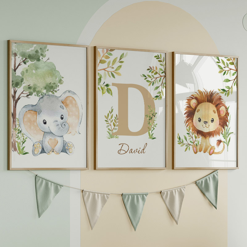 Lion Elephant Giraffe Monkey Z - Baby Nursery Jungle ulasan dan harga