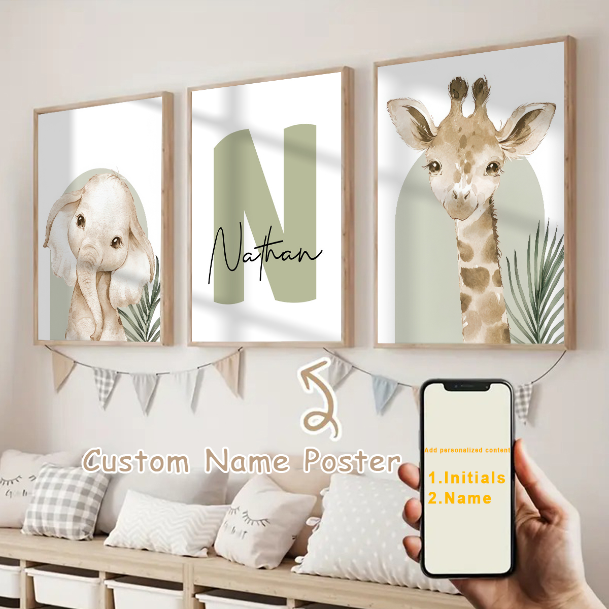 3pcs/set Customized Personaliz - Baby Nursery Wall Decor ulasan dan harga