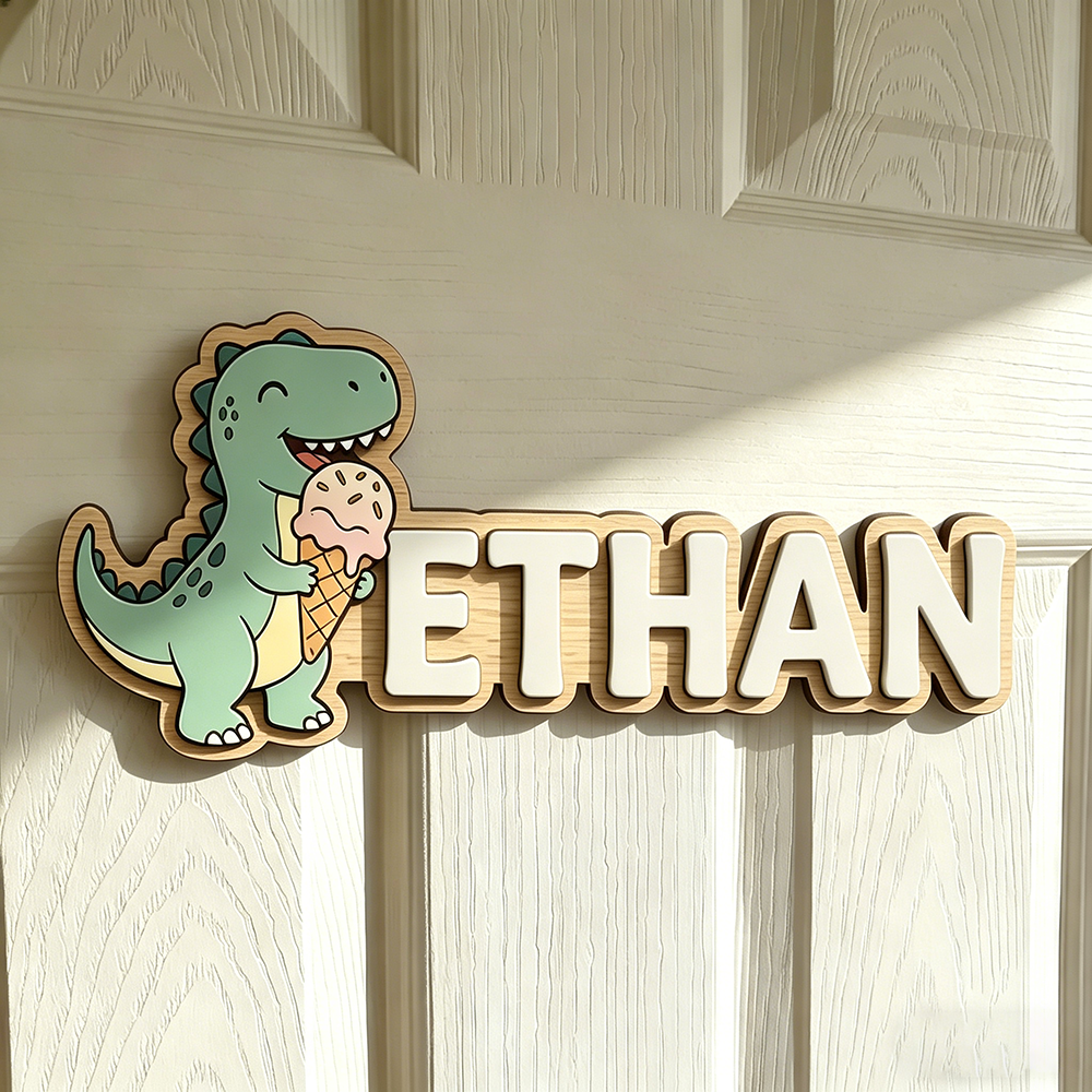 Whimsical Ice Cream Dinosaur C - Baby Nursery Wall ulasan dan harga