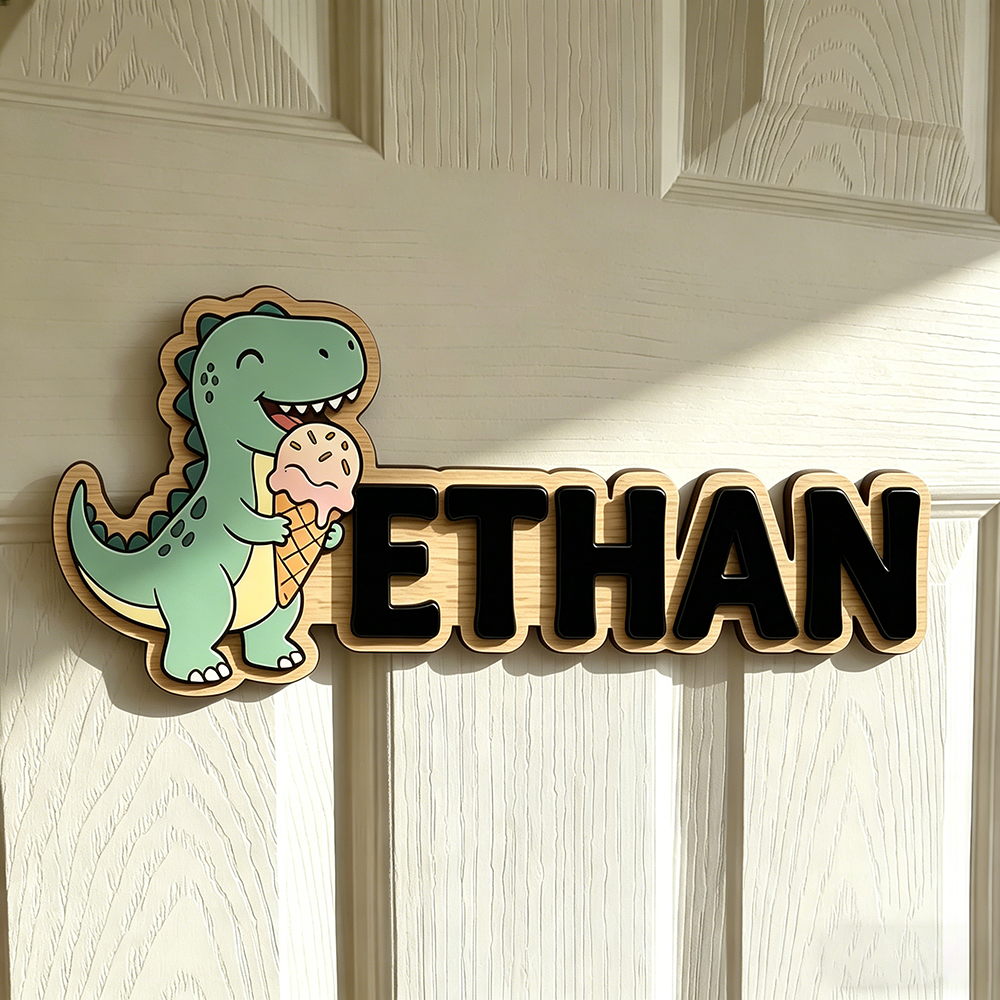 Whimsical Ice Cream Dinosaur C - Baby Nursery Wall ulasan dan harga