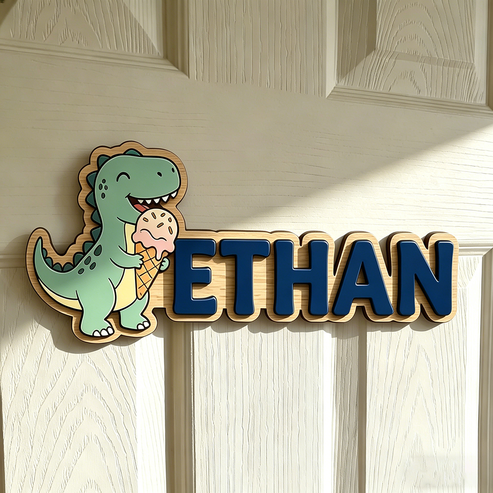 Whimsical Ice Cream Dinosaur C - Baby Nursery Wall ulasan dan harga
