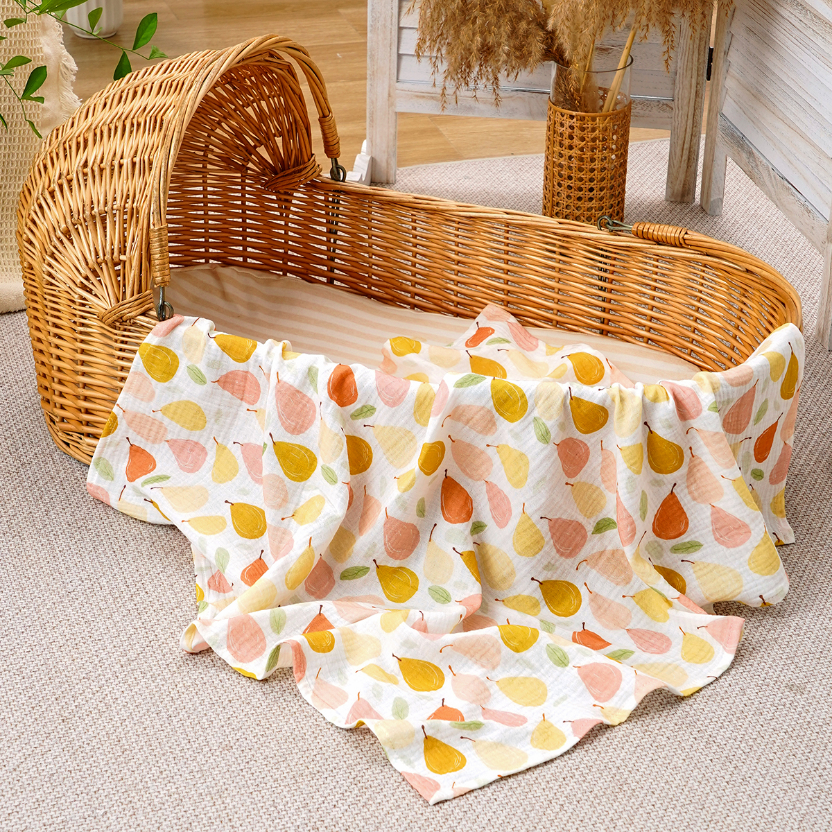100%Cotton Crepe Blanket Newbo - Swaddle Blanket Muslin ulasan dan harga