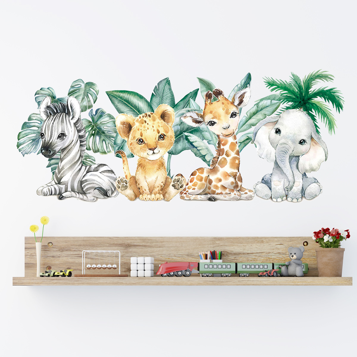 Cartoon Cute Jungle Animals Wa - Baby Nursery Jungle ulasan dan harga