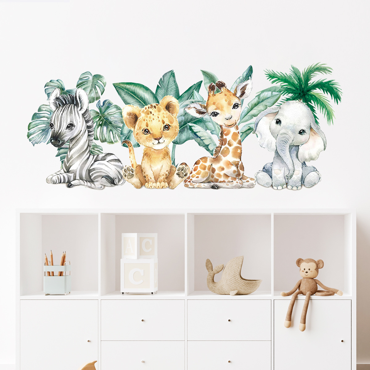 Cartoon Cute Jungle Animals Wa - Baby Nursery Jungle ulasan dan harga
