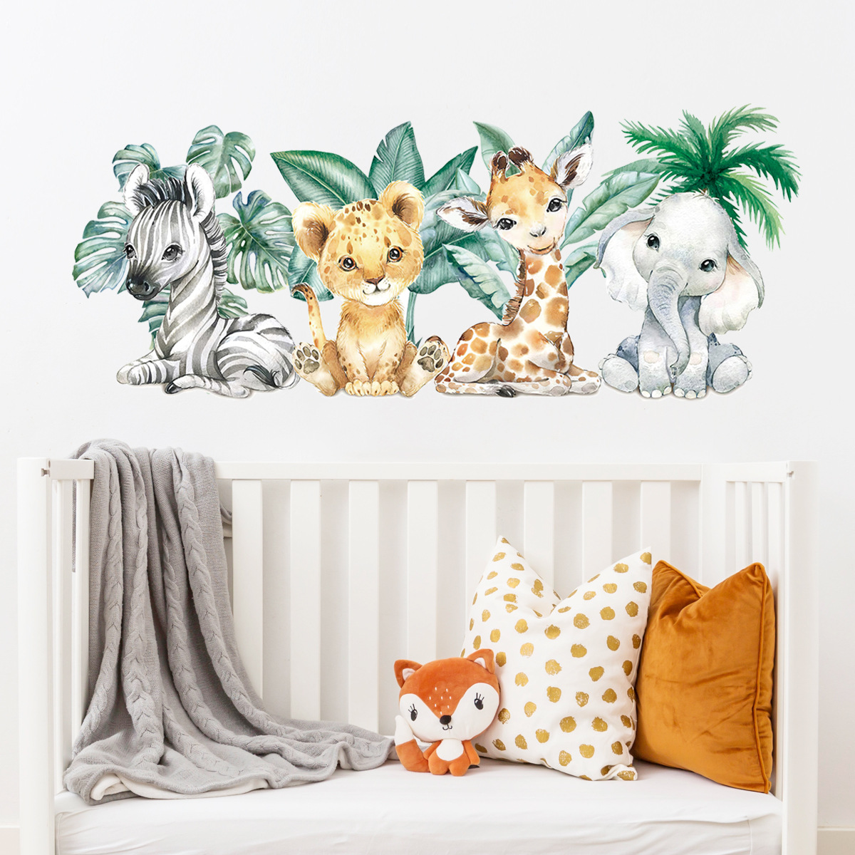 Cartoon Cute Jungle Animals Wa - Baby Nursery Jungle ulasan dan harga