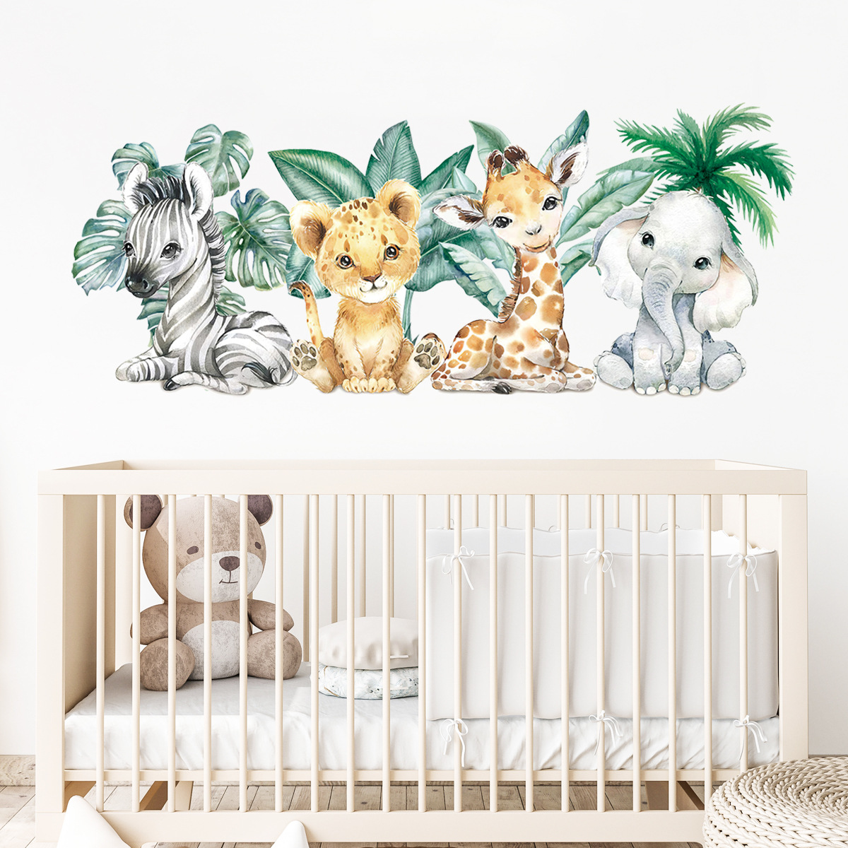 Cartoon Cute Jungle Animals Wa - Baby Nursery Jungle ulasan dan harga