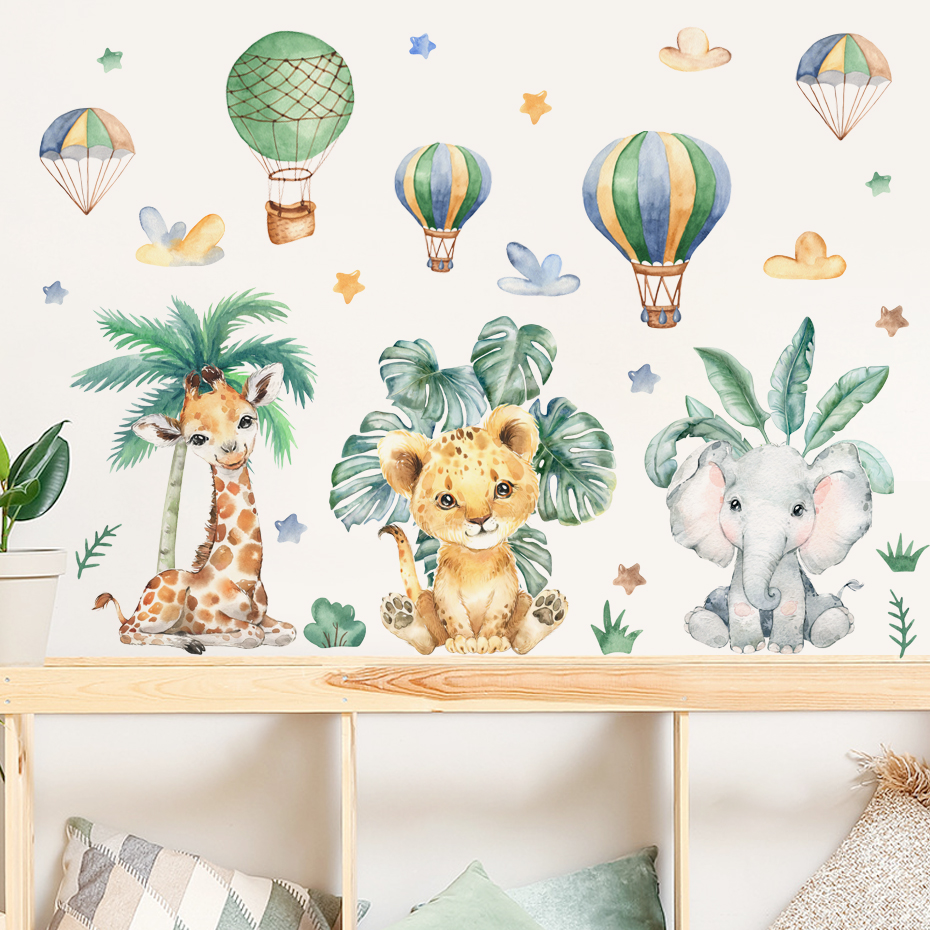 Cartoon Jungle Animals Leaves  - Baby Nursery Jungle ulasan dan harga