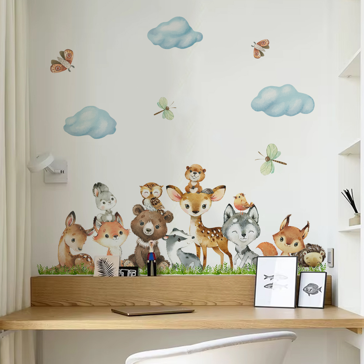 Cartoon Jungle Animals Leaves  - Baby Nursery Jungle ulasan dan harga