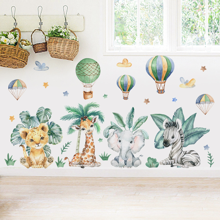 Cartoon Jungle Animals Leaves  - Baby Nursery Jungle ulasan dan harga